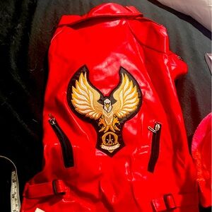 Dogs leather motorcycle jacket